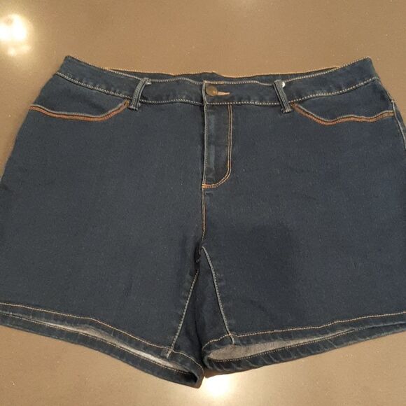 Faded Glory 20W Dark Denim Shorts - Picture 1 of 7